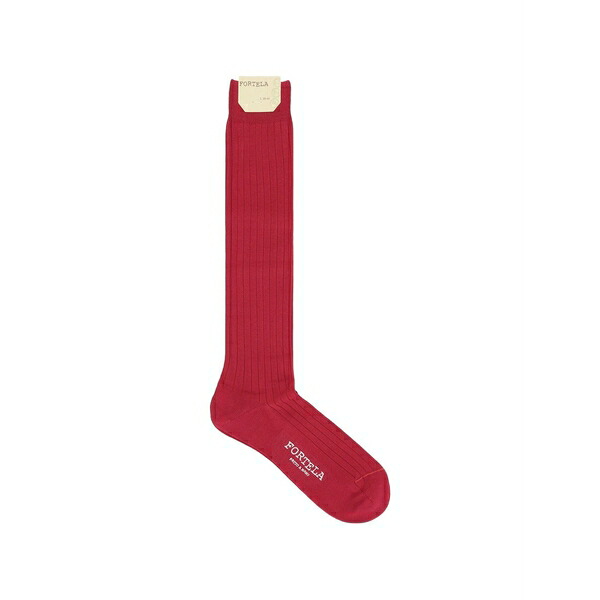 フォルテラ メンズ 靴下 アンダーウェア Ribbed socks Red|asty