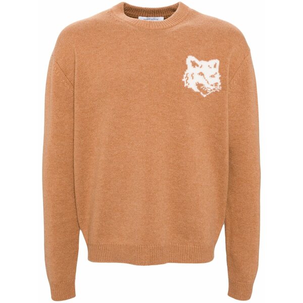 棲み家 狐狸 メンズ 編み物\u0026スウェーター アウター Fox head intarsia jumper Neutrals