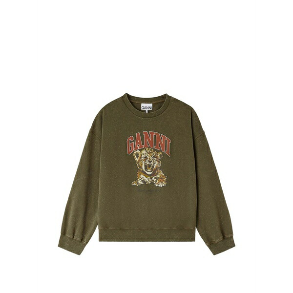 ガニー レディース ニット&セーター アウター Tiger-print sweatshirt Green｜asty
