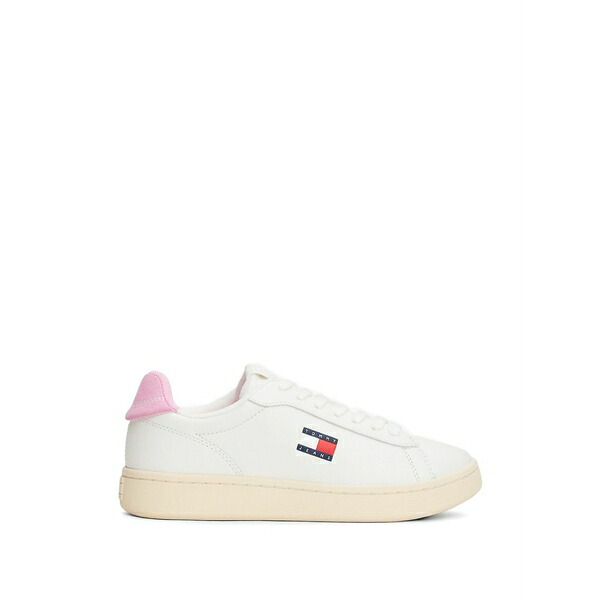 トミー ヒルフィガー レディース スニーカー シューズ Court logo-patch leather sneakers White