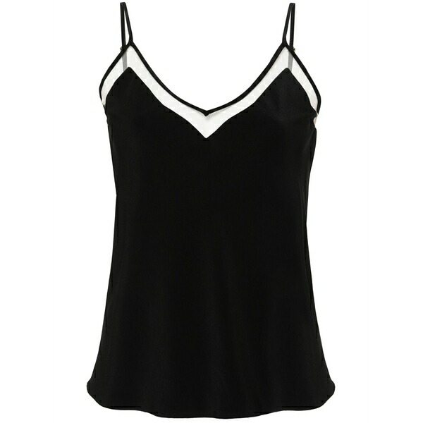 ニッサ レディース カットソー トップス Mesh-panel tank top Black｜asty