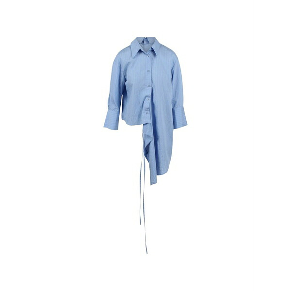 バロッサ レディース プルオーバー トップス Chiara asymmetric pinstripe-pattern shirt Blue