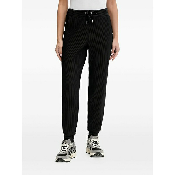 ダナ キャラン ニューヨーク州 レディース 心地よいズボン下 ボトムス Logo-patch track pants Black
