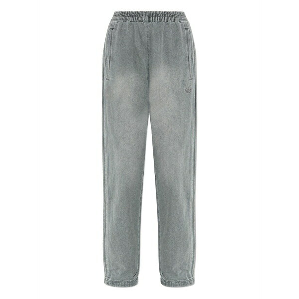 アディダス メンズ 心地好いズボン下 ボトムス Side-stripe cotton trousers Grey