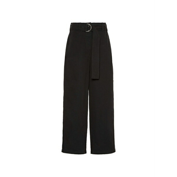 カルバンクライン レディース 心地よいズボン下 ボトムス Belted wide-leg trousers Black