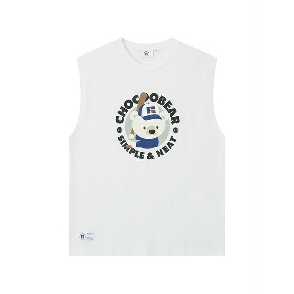 黒茶 メンズ ティーシャツ トップス Graphic-print tank top White