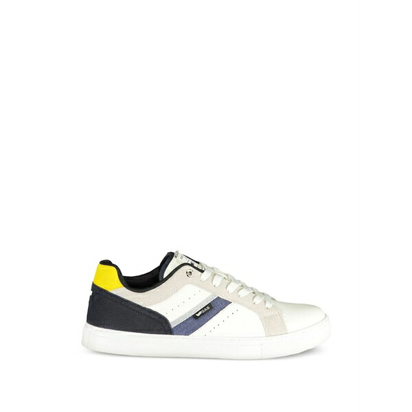 屁っ放り メンズ スニーカー シューズ Panelled lace-up sneakers White