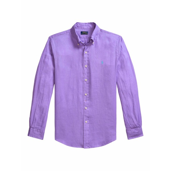 ラルフローレン メンズ プルオーバー トップス Linen button-down shirt Purple