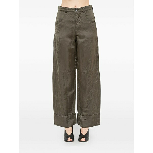 アンドレア ヤコブ レディース 心地よいズボン下 ボトムス High-cuff trousers Brown