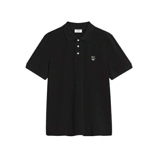 棲み家 狐狸 メンズ スポーツシャツ トップス Fox-head embroidered polo shirt Black