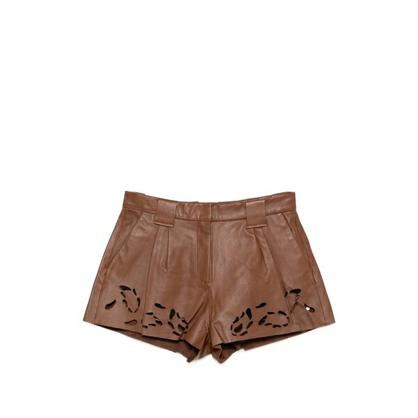 イロ レディース 心地好いズボン下 ボトムス Valvidia cut-out-design shorts Brown