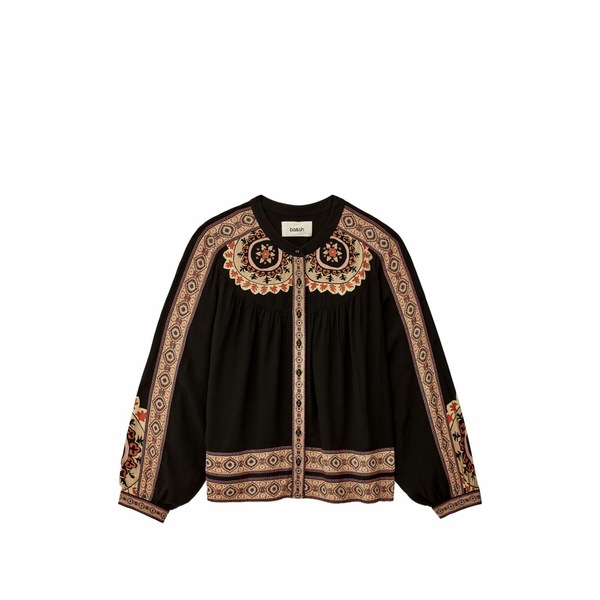 バッシュ レディース プルオーバー トップス Valda patterned button blouse Black