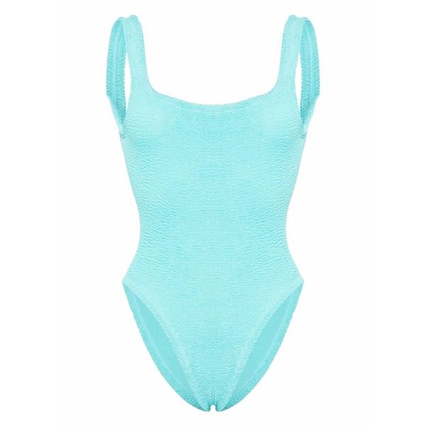フンザ・ジー レディース 衣裳 トップス Square-neck crinkled swimsuit Blue