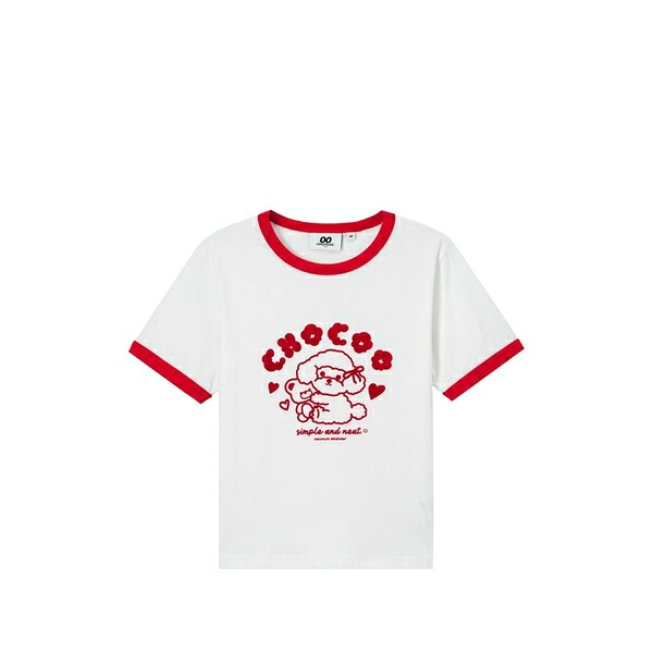 黒茶 レディース プルオーバー トップス Graphic-detail cotton t-shirt White