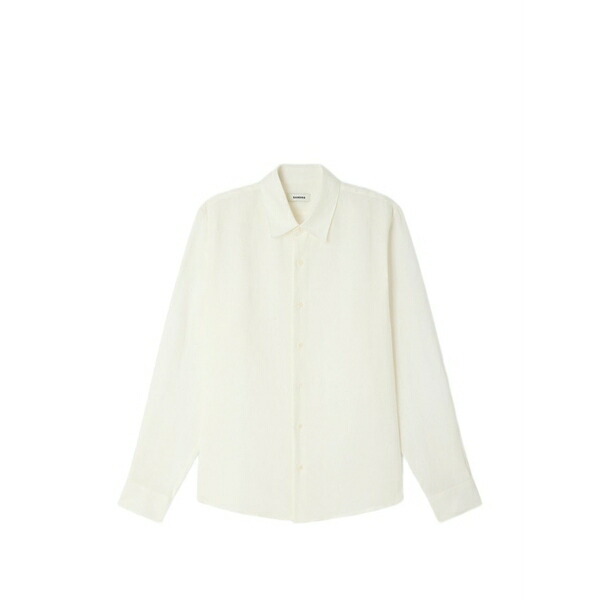 沙子ロ メンズ プルオーバー トップス Linen shirt White