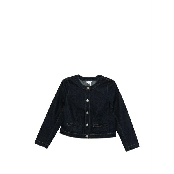 ダナ キャラン ニューヨーク州 レディース 上衣＆上衣 アウター Button-embellished denim jacket Blue