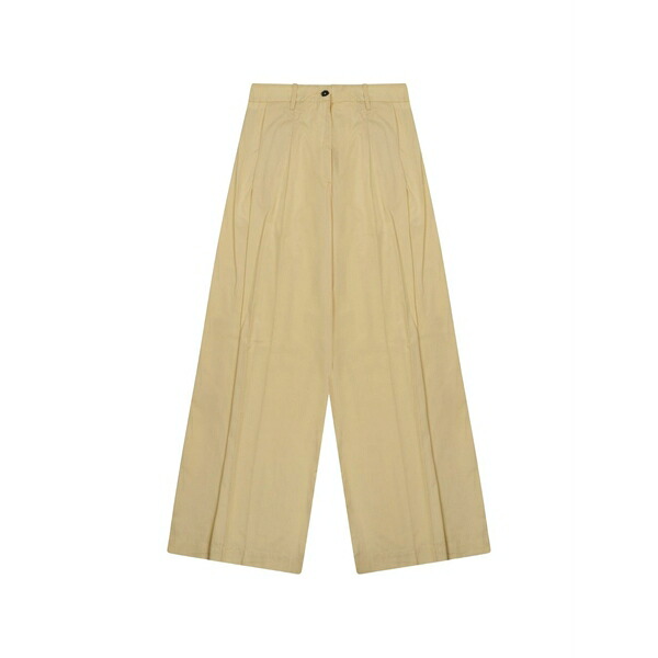 野球クラブ はたご屋 ザ 昼まえ レディース 心地好いズボン下 ボトムス Pleated wide-leg palazzo pants Neutrals