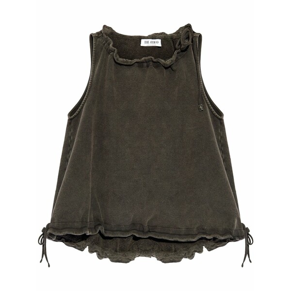 ジ アティコ レディース カットソー トップス Drawstring cotton tank top Grey