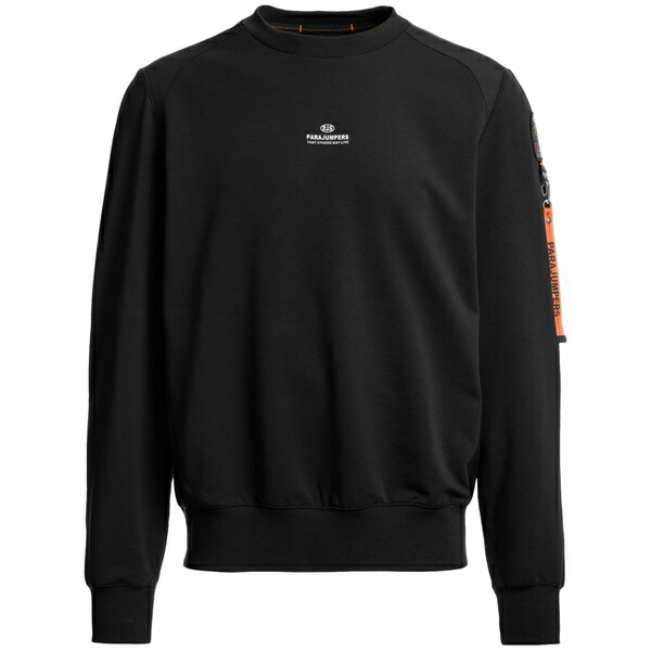 パラジャンパーズ メンズ パーカー・スウェットシャツ アウター Logo-patch sweatshirt Black