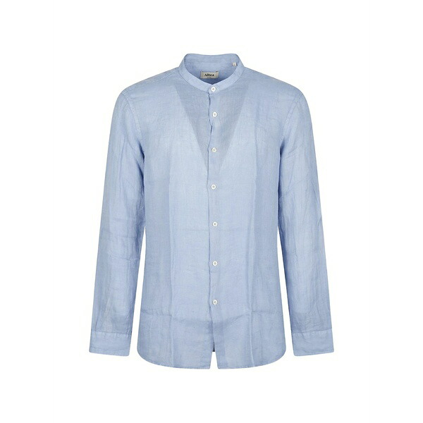 アルテア メンズ プルオーバー トップス Collarless shirt Blue