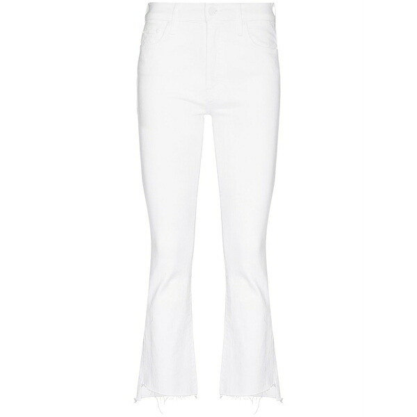 母ちゃん レディース ジーンズズボン下 ボトムス The insider crop step fray jeans White