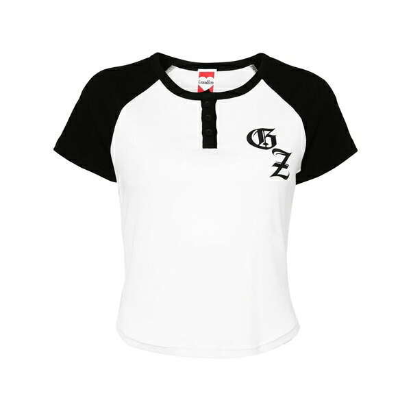 地べた 皆無 レディース プルオーバー トップス Logo-print ribbed t-shirt Black