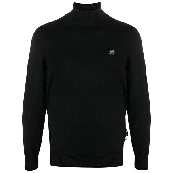 フィリップ飾り気の無い メンズ 編み物\u0026スウェーター アウター Roll-neck merino wool jumper Black