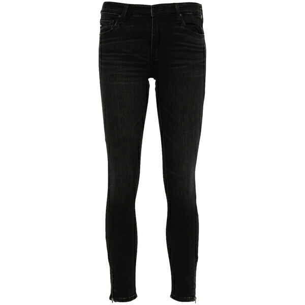 エージーデニム レディース ジーンズズボン下 ボトムス Mid-rise skinny jeans Black