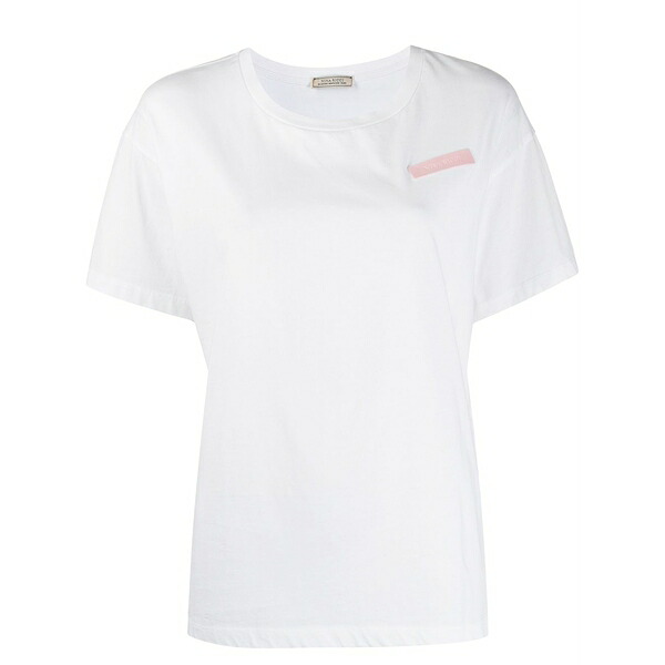 ニナリッチ レディース プルオーバー トップス Boxy logo patch t-shirt White