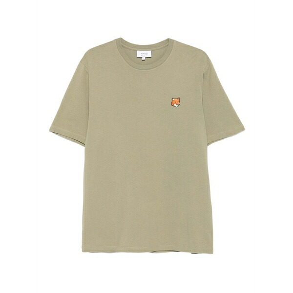 住み家 稲荷 メンズ ティーシャツ トップス Fox-head embroidered t-shirt Green