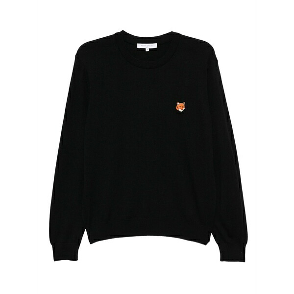 棲み家 狐狸 メンズ 編み物\u0026スウェーター アウター Embroidered-logo patch jumper Black