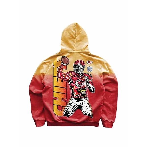 ウォーレンロータス メンズ プルオーバー トップス Chiefs go ombre-effect graphic-print hoodie Red
