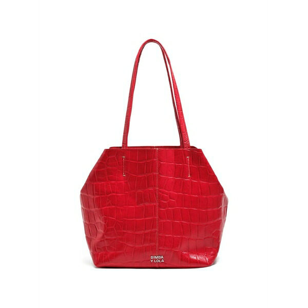 ビンバ イ ローラ レディース トートバッグ 御徒面子 Medium textured-leather tote bag Red