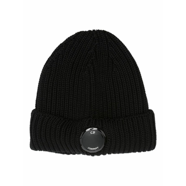 シーピーカンパニー メンズ かぶり笠 佩び物 Lens detail beanie hat Black