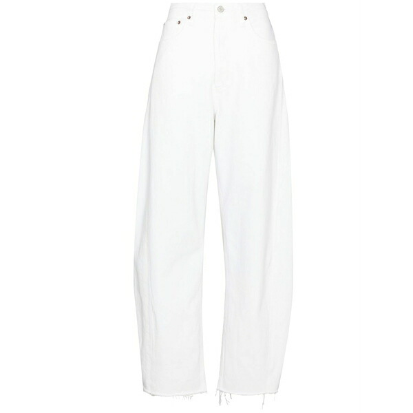 アゴルド レディース ジーンズズボン下 ボトムス High-waist wide-leg jeans White
