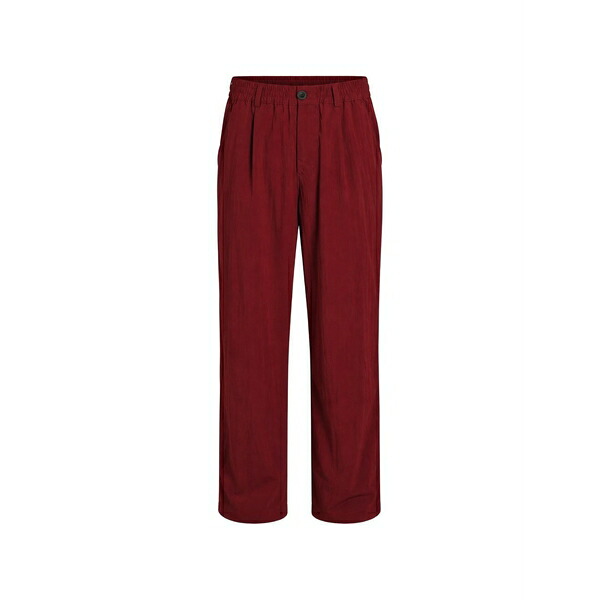 パウラ メンズ カジュアルパンツ ボトムス Gerard pleated elasticated-waist trousers Red|asty