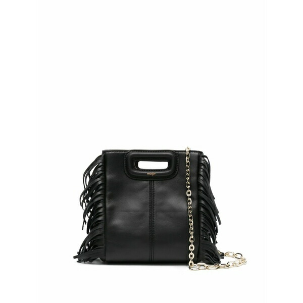 マージュ レディース トートバッグ 御徒面子 Mini miss m fringed leather tote bag Black