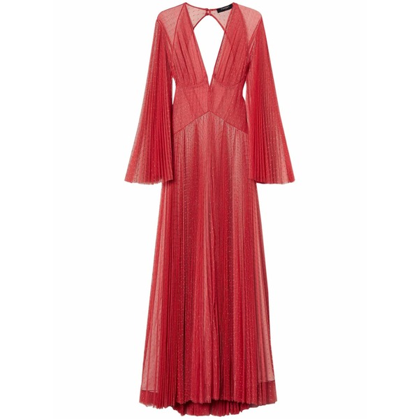 ツイン書き割り レディース 衣裳 トップス Pleated tulle dress Red
