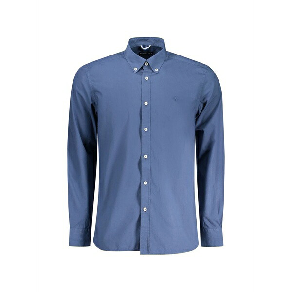 北の方大売り出し メンズ プルオーバー トップス Long-sleeved poplin shirt Blue