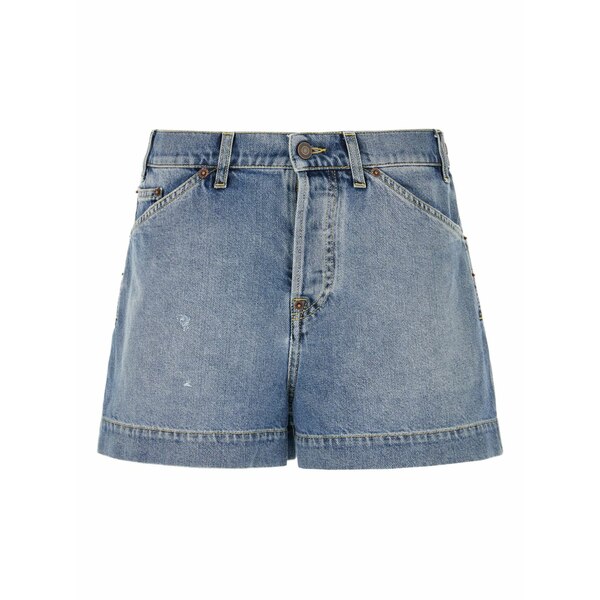 モスキーノ レディース ジーンズズボン下 ボトムス Button-fastening denim shorts Blue