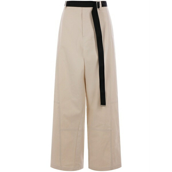 プランシー レディース 心地好いズボン下 ボトムス Belted canvas trousers Neutrals