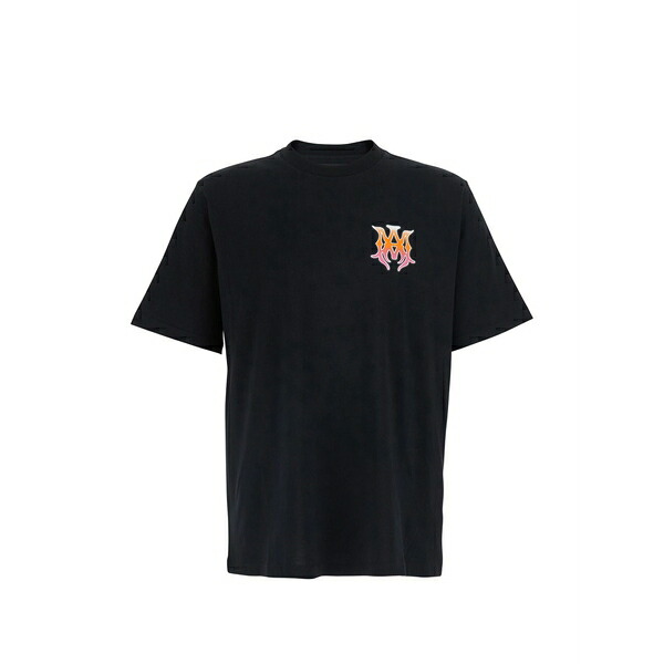 アミリ メンズ プルオーバー トップス Logo-print t-shirt Black