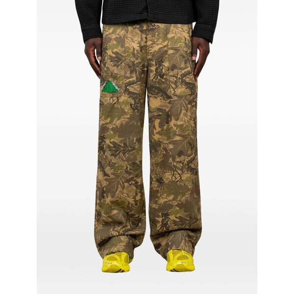 ブレインデッド メンズ 心地好いズボン下 ボトムス Camouflage-print cargo pants Brown