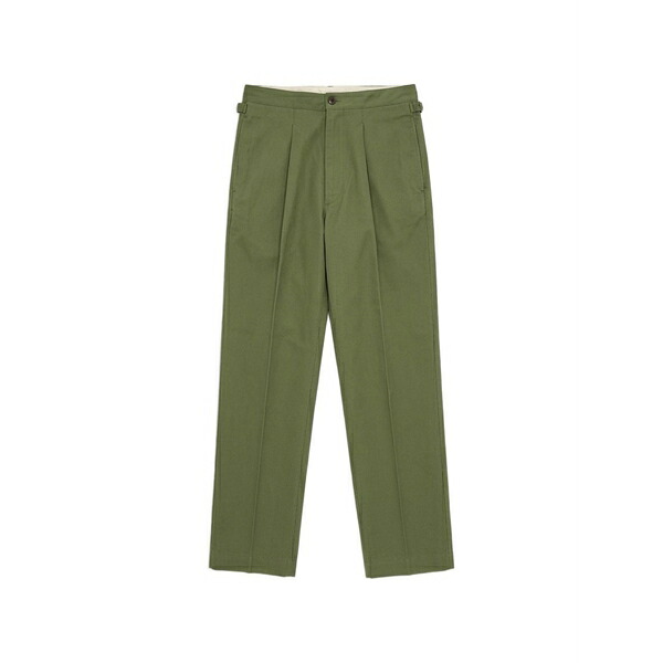 フォルテラ メンズ 心地よいズボン下 ボトムス Oklahoma pleated trousers Green