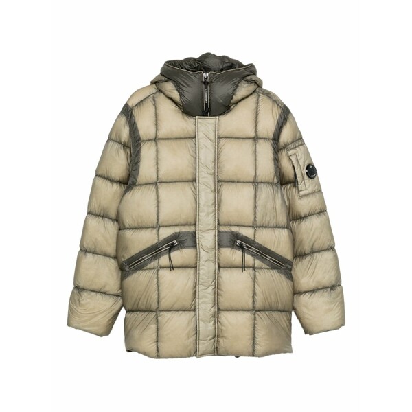 シーピーカンパニー メンズ 上衣＆上衣 アウター Quilted hooded jacket Neutrals