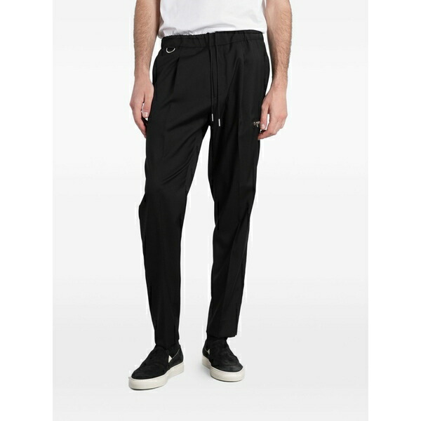 ロウブランド メンズ 心地好いズボン下 ボトムス Tokyo zip-pocket trousers Black