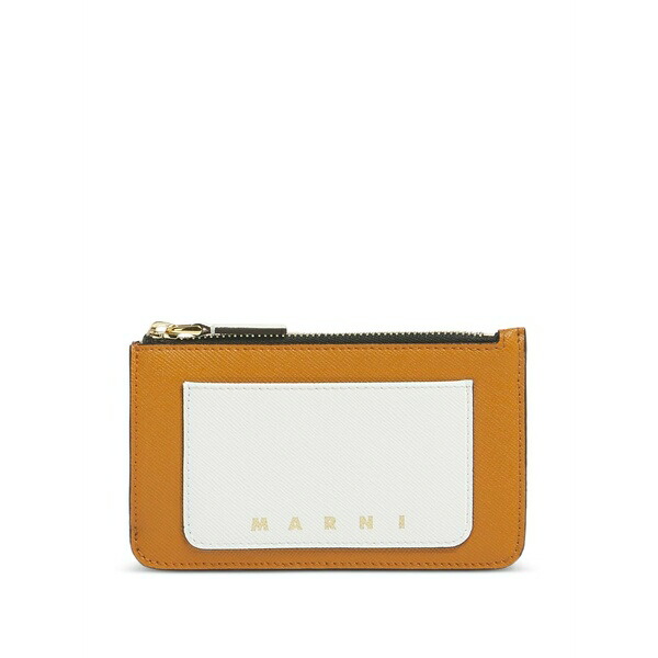マルニ レディース 金入れ 付属物 Saffiano-zipped cardholder Brown