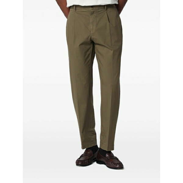 サンタニエロ メンズ 心地好いズボン下 ボトムス Irno pleated trousers Green