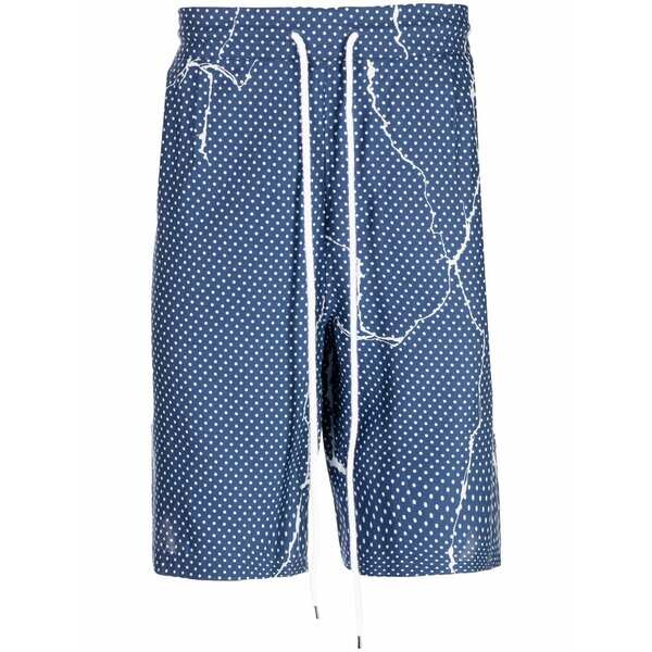 デスティン メンズ 心地好いズボン下 ボトムス Polka-dot pattern print shorts Blue