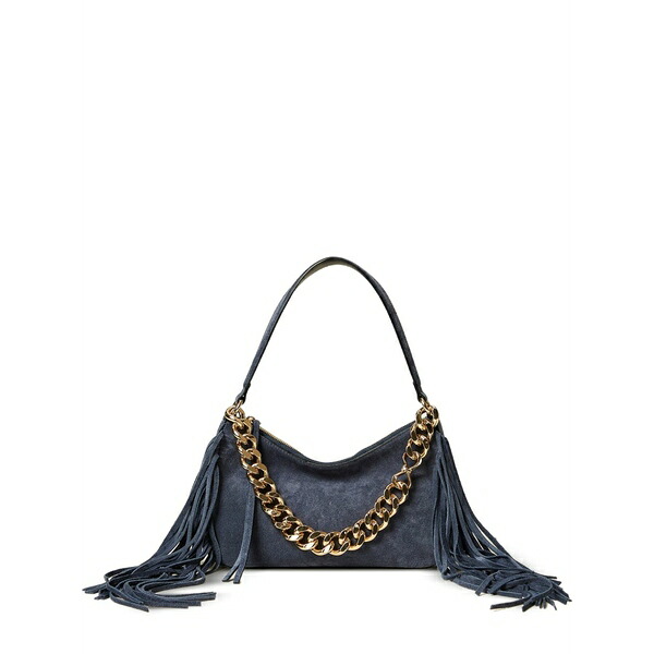 ツイン書き割り レディース ショルダーバッグ 御徒面子 Liliane fringed chain-strap shoulder bag Blue